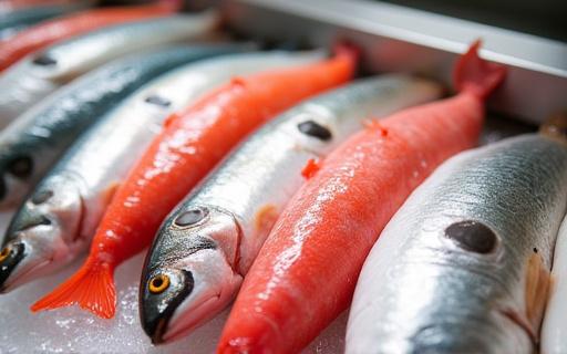 市場に並ぶ新鮮な魚